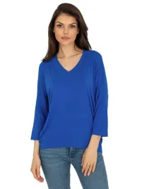 bluzka-damska-oversize-z-rekawem-3-4-w-serek
