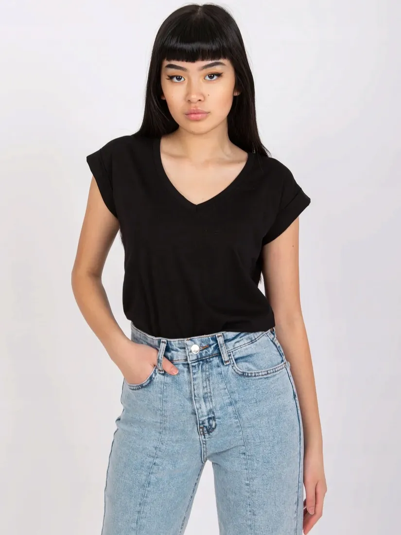 damski-t-shirt-basic-z-dekoltem-w-serek-top-
