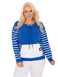 bluza-plus-size-damska-z-kieszenia-w-paski