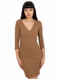 prazkowana-sukienka-mini-basic-rekaw-3-4-m