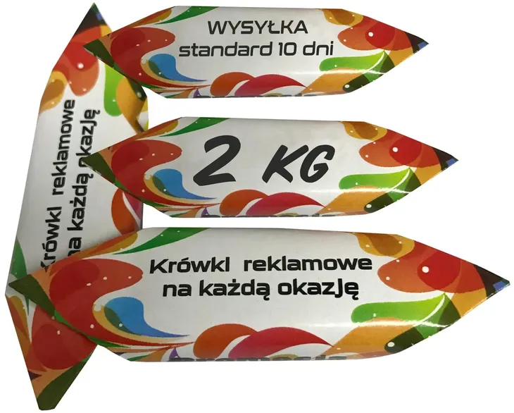 Krówki FIRMOWE reklamowe z własnym logo lub grafiką projekt Gratis - 2 kg