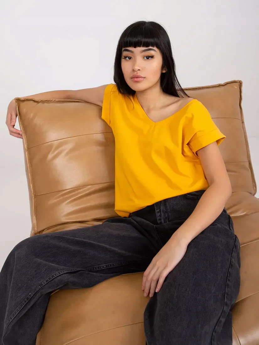 damski-t-shirt-basic-z-dekoltem-w-serek-top-stan-nowy