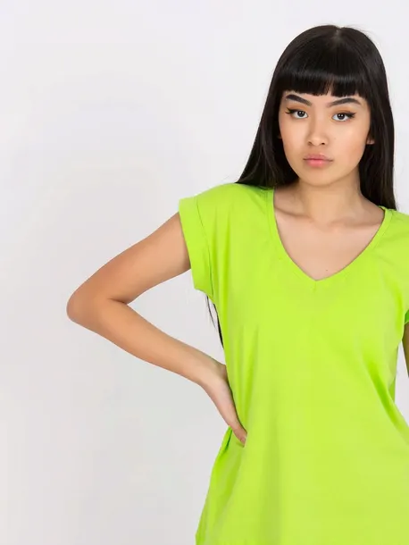damski-t-shirt-basic-z-dekoltem-w-serek-top-kolor-zielony