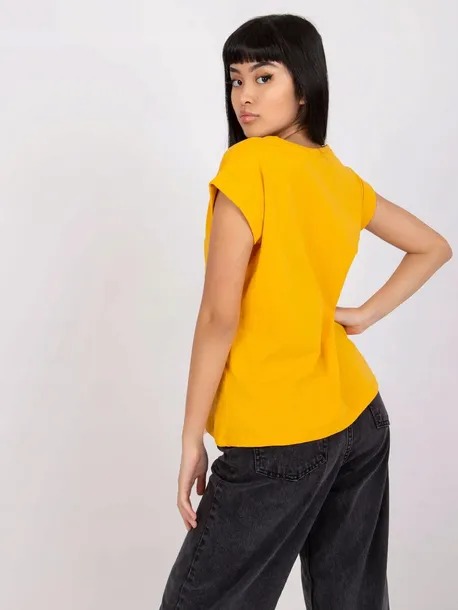 damski-t-shirt-basic-z-dekoltem-w-serek-top-kolor-pomaranczowy
