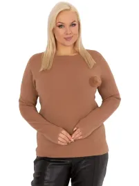 casualowy-dzianinowy-sweter-damski-plus-size-z-ozdobnym-pomponem