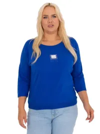 bluzka-plus-size-damska-z-aplikacja-codzienna-gladka