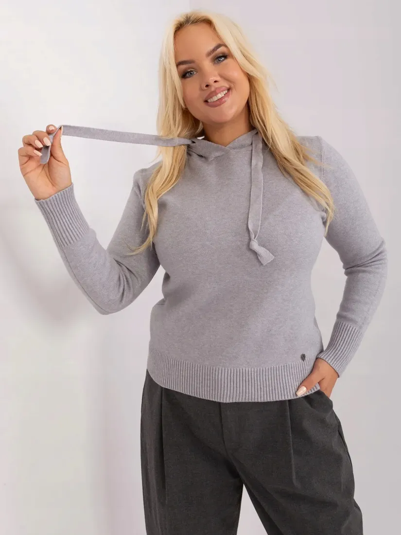 gladki-sweter-plus-size-damski-z-kapturem-stan-nowy