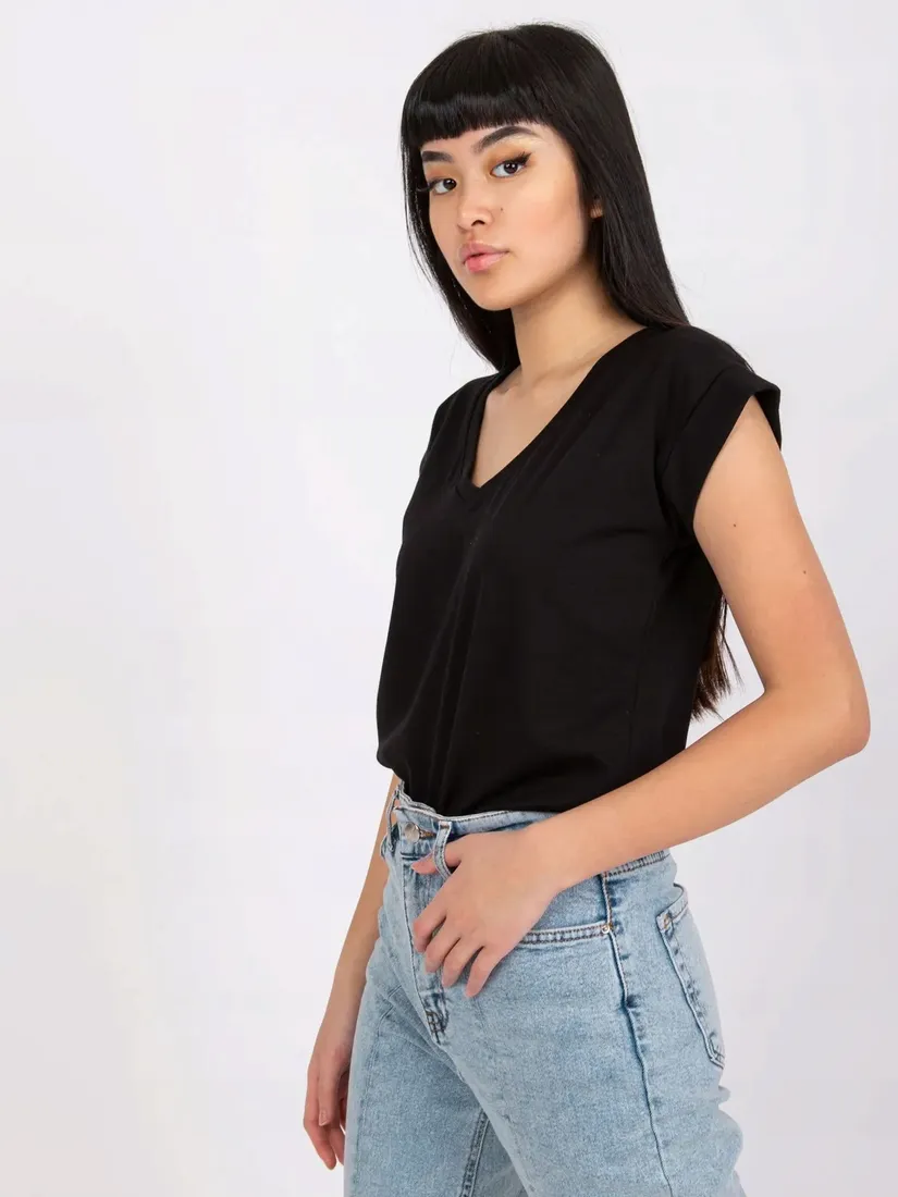 damski-t-shirt-basic-z-dekoltem-w-serek-top-stan-nowy