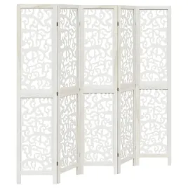 parawan-pokojowy-5-panelowy-bialy-lite-drewno-paulowni