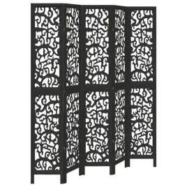 parawan-pokojowy-5-panelowy-czarny-lite-drewno-paulowni