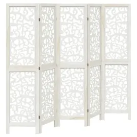 parawan-pokojowy-5-panelowy-bialy-lite-drewno-paulowni