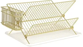 suszarka-do-naczyn-stojaca-dwupoziomowa-ciekacz-zloty-dish-rack