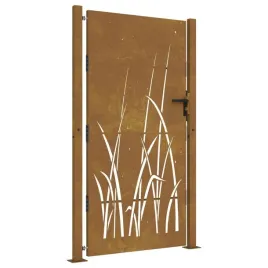 furtka-ogrodowa-105x180-cm-stal-kortenowska-motyw-trawy
