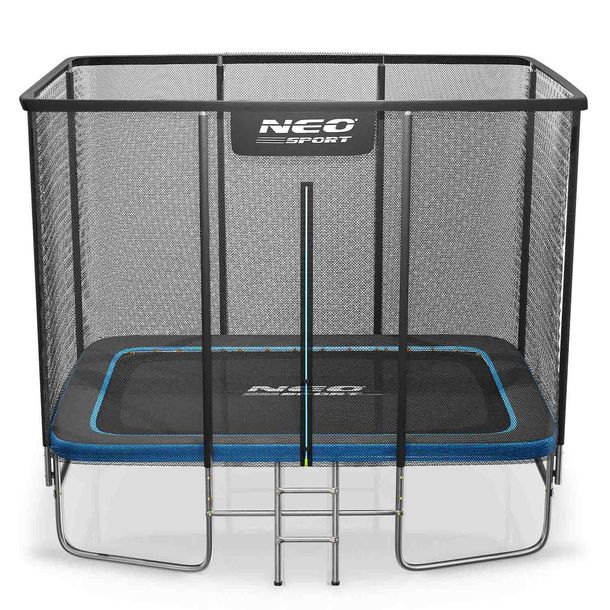 DUŻA TRAMPOLINA OGRODOWA PROSTOKĄTNA 305x213cm 10x7ft DLA DZIECI BEZPIECZNA