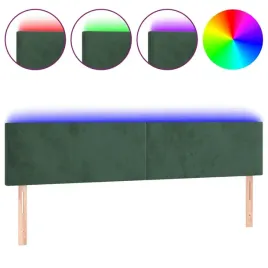 zaglowek-do-lozka-z-led-ciemnozielony-160x5x78-88-cm-aksamit