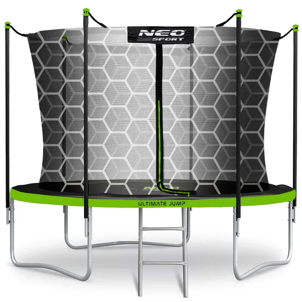 TRAMPOLINA OGRODOWA DLA DZIECI 252cm 8ft + DRABINKA SIATKA WEWNĘTRZNA