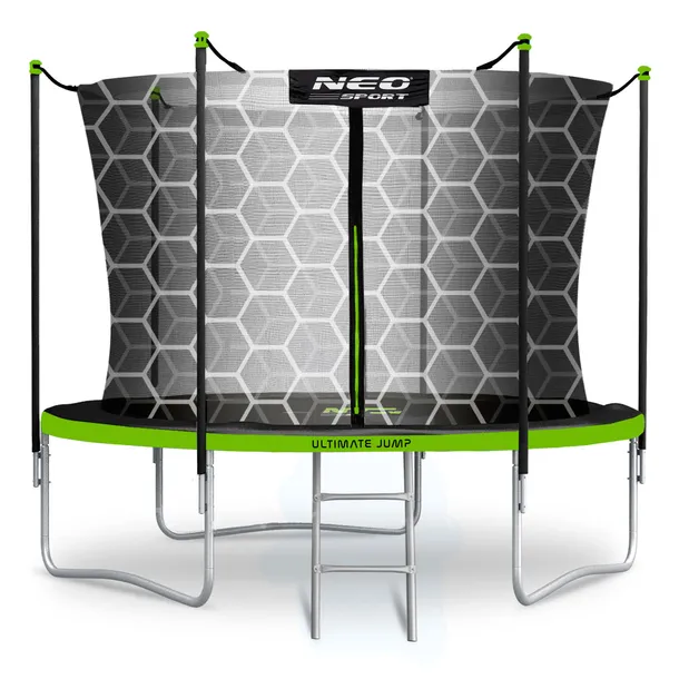 TRAMPOLINA OGRODOWA DLA DZIECI 312cm 10ft + DRABINKA SIATKA WEWNĘTRZNA