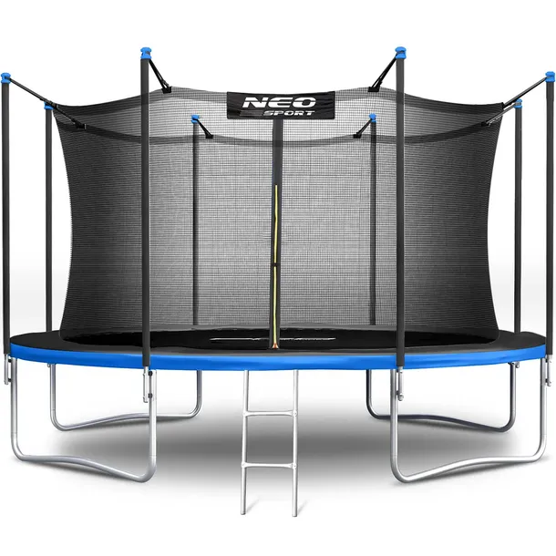 Trampolina ogrodowa dla dzieci 374cm 12ft + DRABINKA SIATKA WEWNĘTRZNA