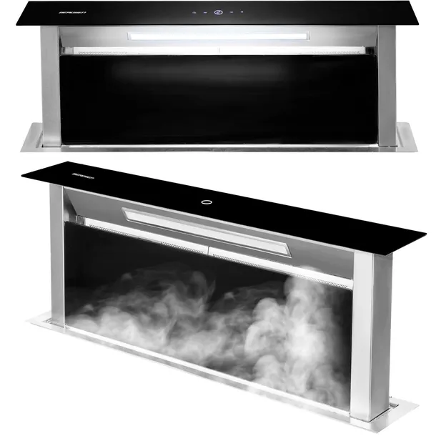 Okap kuchenny blatowy wysuwany 90cm czarny Berdsen BT-290