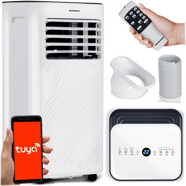KLIMATYZATOR PRZENOŚNY 2,6kW 30m2 OSUSZACZ 24l/24h WiFi BERDSEN 9000 BTU
