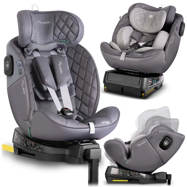 FOTELIK SAMOCHODOWY OBROTOWY z NOGĄ 0-36KG ISOFIX NUKIDO I-SIZE 40-150cm
