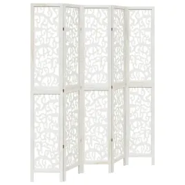 parawan-pokojowy-5-panelowy-bialy-lite-drewno