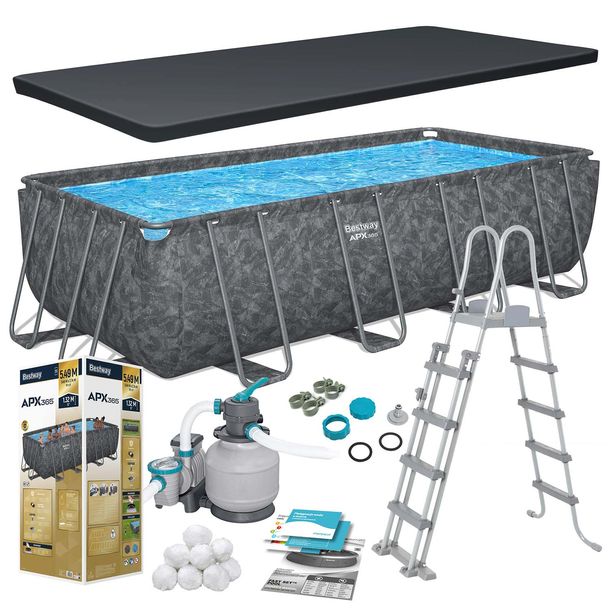 BASEN STELAŻOWY OGRODOWY CAŁOROCZNY 549x274x132cm APX ZESTAW 11w1 BESTWAY
