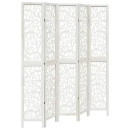 parawan-pokojowy-5-panelowy-bialy-lite-drewno