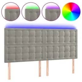 zaglowek-do-lozka-z-led-jasnoszary-200x5x11