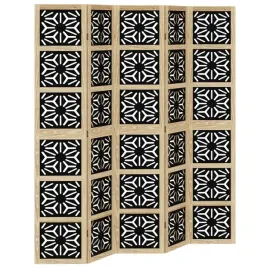 parawan-pokojowy-5-panelowy-brazowo-czarny-lita-paulownia