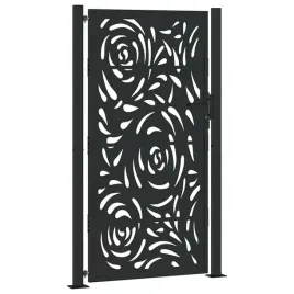 brama-ogrodowa-czarna-105x180-cm-stalowy-wzor-pl