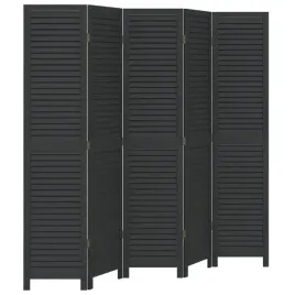 parawan-pokojowy-5-panelowy-czarny-lite-drewno