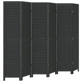parawan-pokojowy-6-panelowy-czarny-lite-drewno