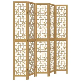 parawan-pokojowy-5-panelowy-brazowy-lite-drewn