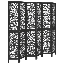 parawan-pokojowy-6-panelowy-czarny-lite-drewno