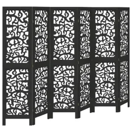 parawan-pokojowy-6-panelowy-czarny-lite-drewno