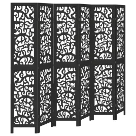 parawan-pokojowy-6-panelowy-czarny-lite-drewno