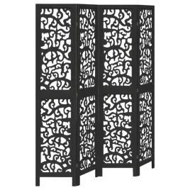 parawan-pokojowy-4-panelowy-czarny-lite-drewno