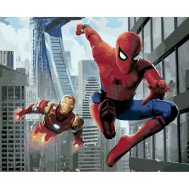 malowanie-po-numerach-obrazy-do-malowania-spider-man-i-iron-man-50x40-cm