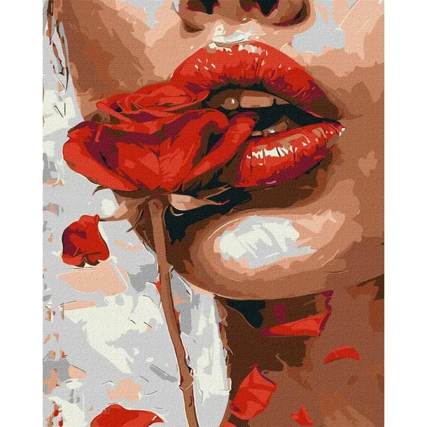 MALOWANIE PO NUMERACH Z RAMĄ Obrazy do malowania - Kobieta z Różą 40x50 cm