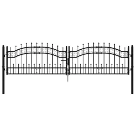 brama-z-grotami-czarna-305x120-cm-malowana-proszkowo-stal
