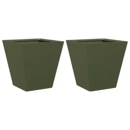 donice-ogrodowe-2-szt-oliwkowozielone-30x30x30-cm-stalowe