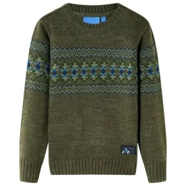 sweter-dzieciecy-z-dzianiny-khaki-128