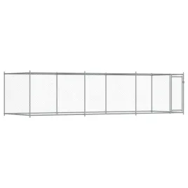 klatka-dla-psa-z-drzwiami-szara-6x2x15-m-stal