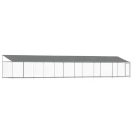 klatka-dla-psa-z-dachem-i-drzwiami-szara-12x2x2-m-stal