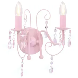 lampa-scienna-z-koralikami-rozowa-2-zarowki