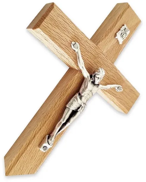 Krzyż Drewniany Frezowany Piękny Wiszący Na Ścianę Krzyże Krzyżyk 17,5 cm