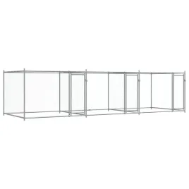 klatka-dla-psa-z-drzwiami-szara-6x2x15-m-stal