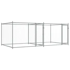 klatka-dla-psa-z-drzwiami-szara-4x2x15-m-stal