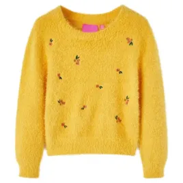 sweter-dzieciecy-z-dzianiny-ochra-140